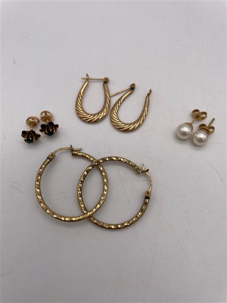 Group of 10k and 14k Earrings