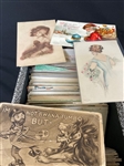 Group of 500-750 Early Border and Borderless Greetings, Foreign Postcards