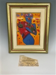 Peter Max Porcelain Plaque Franklin Mint "Fan Dancer"