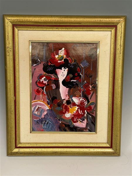 Peter Max Porcelain Plaque Franklin Mint "Brown Lady"