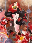 Peter Max Porcelain Plaque Franklin Mint Brown Lady