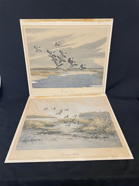 Pair of Roland Clark Duck Lithographs