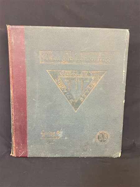 Oversize Scrapbook Filled With Cut Outs of Advertising Military WWI Magazines