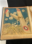 Oversize Scrapbook Filled With Cut Outs of Advertising Military WWI Magazines