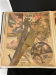 Oversize Scrapbook Filled With Cut Outs of Advertising Military WWI Magazines