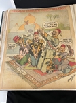 Oversize Scrapbook Filled With Cut Outs of Advertising Military WWI Magazines