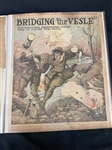 Oversize Scrapbook Filled With Cut Outs of Advertising Military WWI Magazines