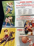 Group of Pin-Up Advertising Calendar Cards and Schedules
