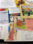 Group of Pin-Up Advertising Calendar Cards and Schedules
