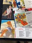 Group of Pin-Up Advertising Calendar Cards and Schedules