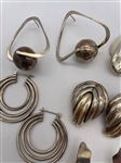 (7) Pairs of Sterling Silver Modernists Earrings