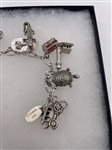 Sterling Silver Charm Bracelet 18 Charms