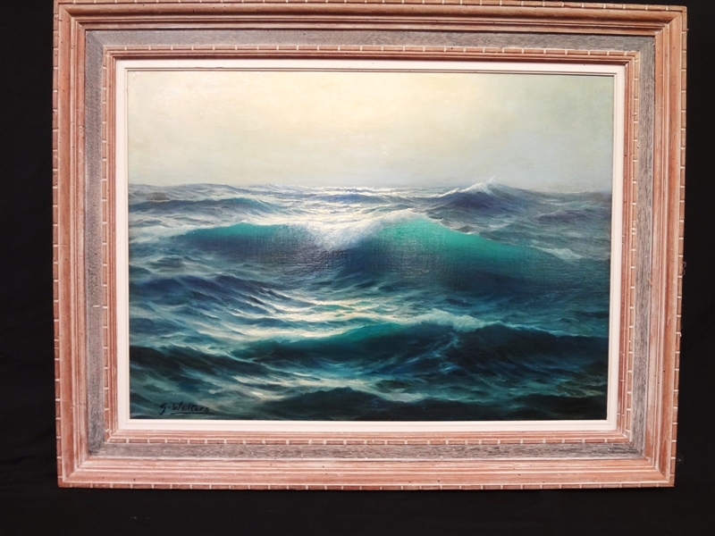 Guglielmo Welters (1913 - 2003) Oil on Canvas Seascape