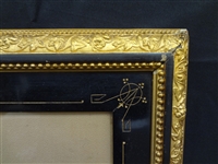 Victorian Boy Portrait Lithograph With gouache Gilt Frame