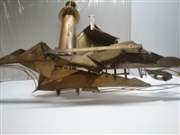 Curtis Jere Mid-Century 53 Lighthouse Brass Wall Art Sculpture