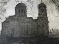 Olexander Kaniuka Ukranian-American (1910-2000) Etching