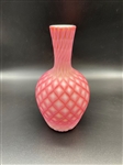 Style of Webb Cased Glass Quilted Vase