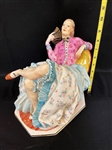 Unknown Porcelain Figural Group Woman on Chair with Fan