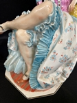 Unknown Porcelain Figural Group Woman on Chair with Fan