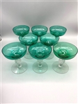 (8) Morgantown Glass Golf Ball Sherbets in Steigel Green