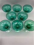 (8) Morgantown Glass Golf Ball Sherbets in Steigel Green