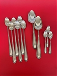 (11) Gorham Sterling Silver Iced Tea, Serving, and Demitasse Spoons "Edgeworth" 1922 