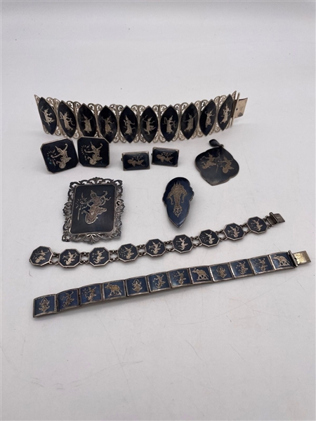 Sterling Silver Siam Jewelry Group