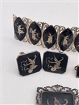 Sterling Silver Siam Jewelry Group
