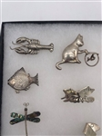 (13) Sterling Silver Animal Brooches