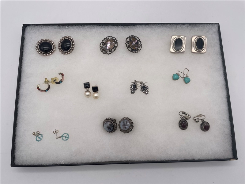 (10) Pairs Sterling Silver Earrings