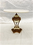 19th Century Louis XV Style Marble White Top Table With Rams Head Urn Detail Base
