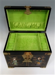 Large Black Lacquer Asian Jewelry Chest
