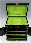 Large Black Lacquer Asian Jewelry Chest