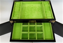 Large Black Lacquer Asian Jewelry Chest