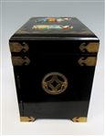 Large Black Lacquer Asian Jewelry Chest
