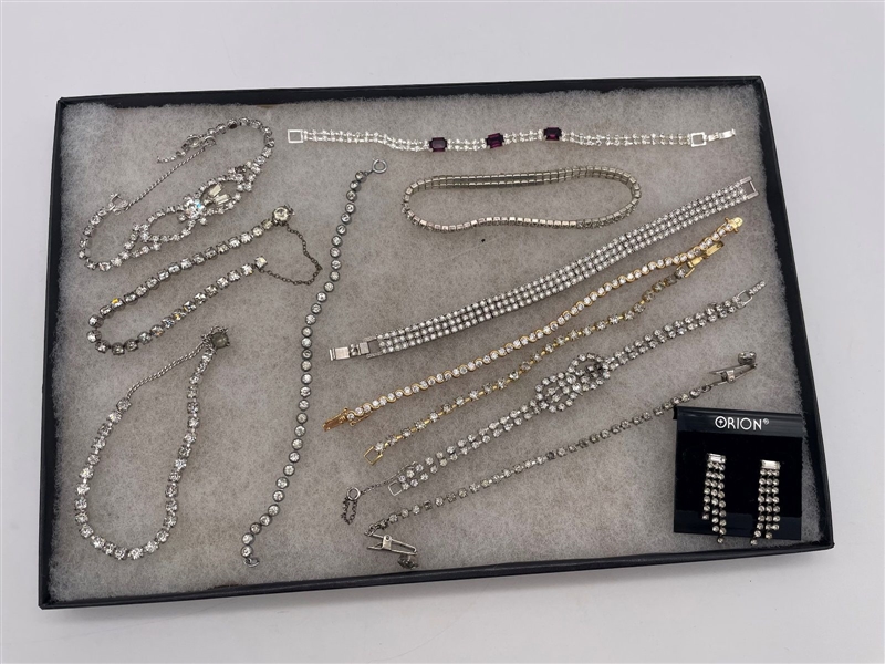 Group of Early Rhinestone Costume Jewelry