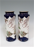 Pair of Porcelain Shibata Peacock Vases