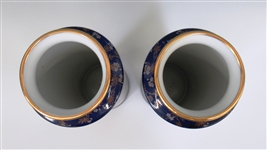 Pair of Porcelain Shibata Peacock Vases
