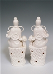 Pair of Porcelain Goddess Kwan Yin Vases