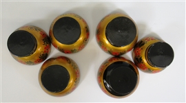 Group of USSR Khokhloma Bowls and Spoons