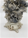 White, Black, and Gray Soapstone Daisies Carving