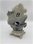 White, Black, and Gray Soapstone Daisies Carving