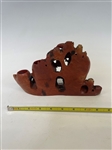 Large Soapstone Carving With Monkeys and Birds