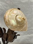 Art Nouveau Spelter Shell Shade Figural Table Lamp