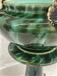Outstanding Jardiniere With Dragon Handle Detail Mottled Green 