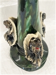 Outstanding Jardiniere With Dragon Handle Detail Mottled Green 