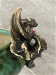 Outstanding Jardiniere With Dragon Handle Detail Mottled Green 