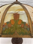 Tulip Slag Glass Eight Panel Table Lamp 