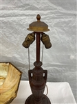 Tulip Slag Glass Eight Panel Table Lamp 