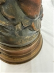 After Auguste Moreau Figural Spelter Lamp Nuit de Printemps or Spring Night